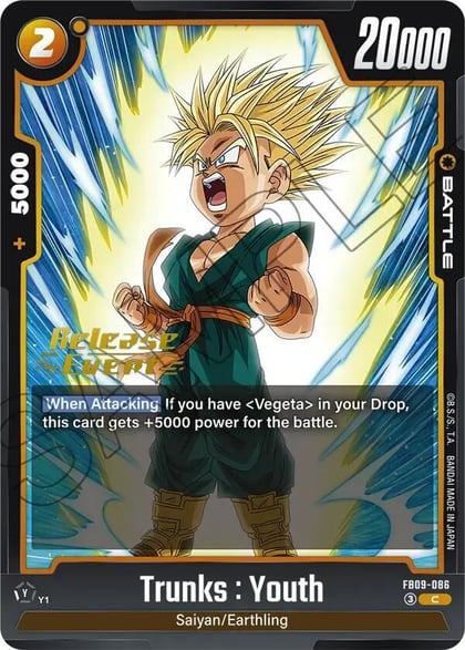 Trunks : Youth, Dual Evolution Release Event Cards FB09-086