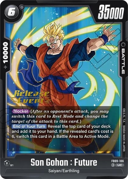 Son Gohan : Future, Dual Evolution Release Event Cards FB09-106