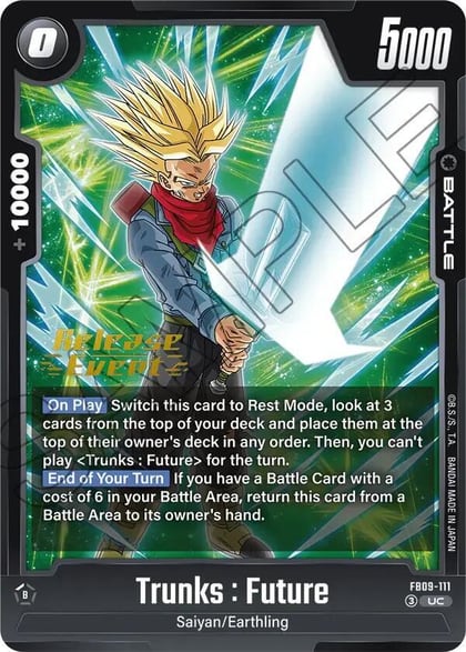 Trunks : Future, Dual Evolution Release Event Cards FB09-111