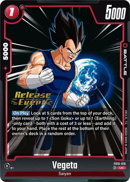Vegeta - FB10-016, Cross Force Release Event Cards FB10-016