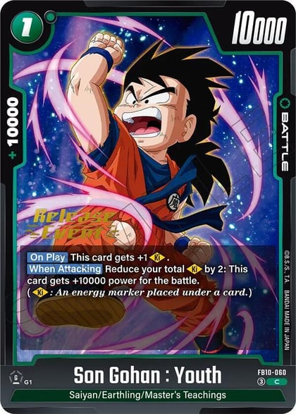 Son Gohan : Youth - FB10-060, Cross Force Release Event Cards FB10-060