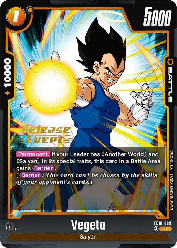 Vegeta - FB10-089, Cross Force Release Event Cards FB10-089