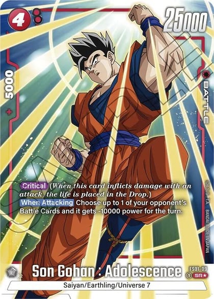 Son Gohan : Adolescence (Bonus Pack Alternate Art), Starter Deck 1: Son Goku FS01-09