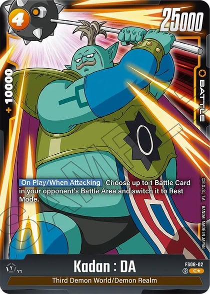 Kadan : DA (Bonus Pack Alternate Art), Starter Deck 8: Vegeta (Mini) Super Saiyan 3 FS08-02
