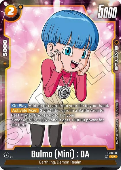 Bulma (Mini) : DA (Bonus Pack Alternate Art), Starter Deck 8: Vegeta (Mini) Super Saiyan 3 FS08-11