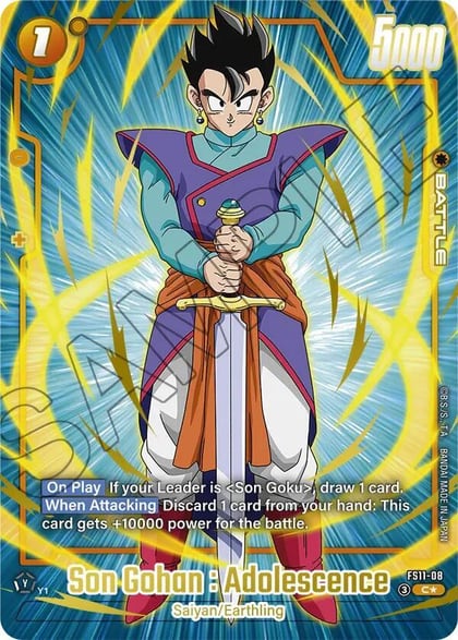 Son Gohan : Adolescence - FS11-08 (Gold), Starter Deck EX: The Phase of Evolution FS11-08