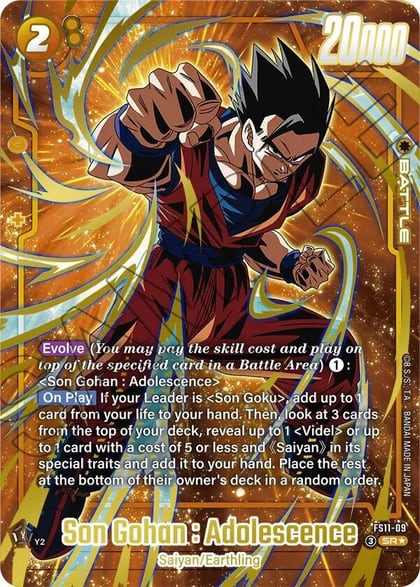 Son Gohan : Adolescence - FS11-09 (Gold), Starter Deck EX: The Phase of Evolution FS11-09