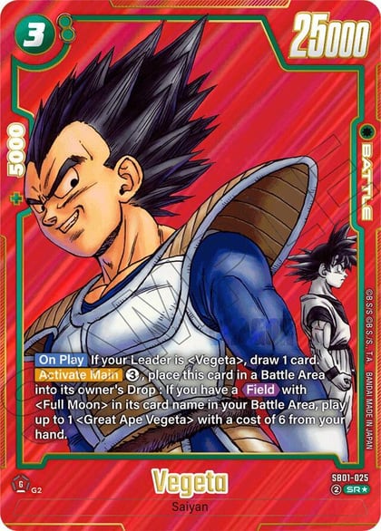 Vegeta - SB01-025 (Alternate Art), Manga Booster 01 SB01-025