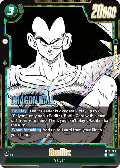 Raditz - SB01-026, Manga Booster 01 SB01-026