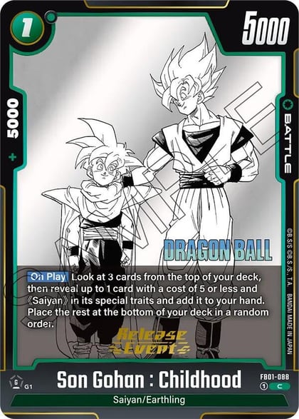 Son Gohan : Childhood, Manga Booster 01 Release Event Cards FB01-088