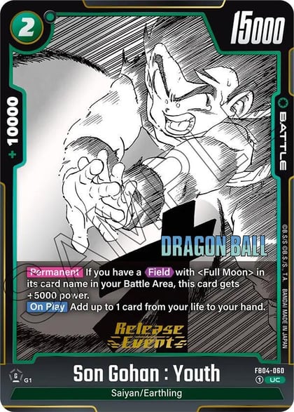 Son Gohan : Youth, Manga Booster 01 Release Event Cards FB04-060