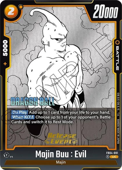 Majin Buu : Evil - FB04-091, Manga Booster 01 Release Event Cards FB04-091