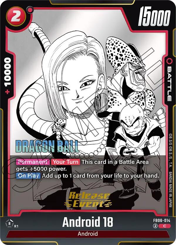 Android 18 - FB06-014, Manga Booster 01 Release Event Cards FB06-014
