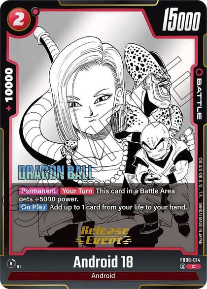 Android 18 - FB06-014, Manga Booster 01 Release Event Cards FB06-014