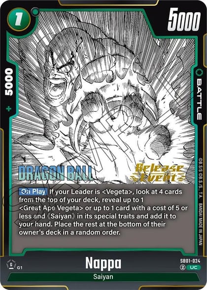 Nappa, Manga Booster 01 Release Event Cards SB01-024