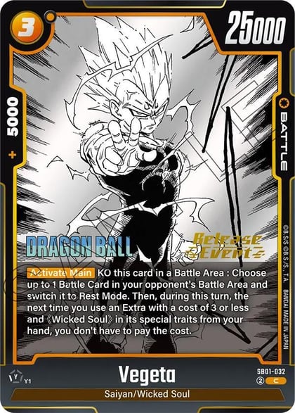 Vegeta - SB01-032, Manga Booster 01 Release Event Cards SB01-032