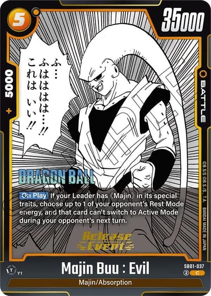 Majin Buu : Evil - SB01-037, Manga Booster 01 Release Event Cards SB01-037