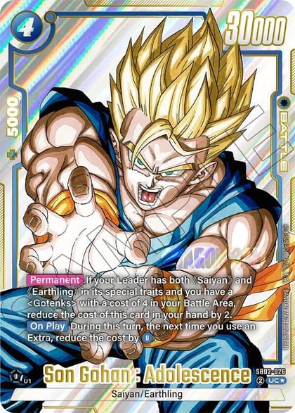 Son Gohan : Adolescence (Alternate Art), Manga Booster 02 SB02-026