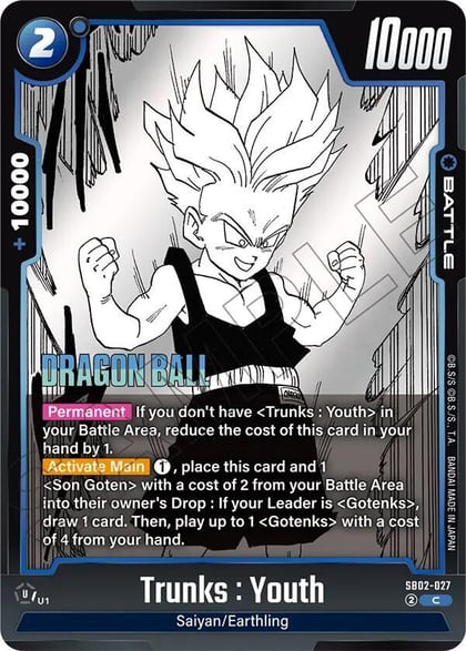 Trunks : Youth, Manga Booster 02 SB02-027