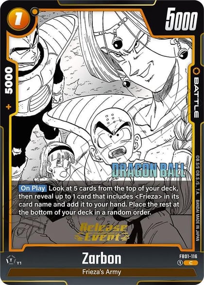 Zarbon - FB01-116, Manga Booster 02 Release Event Cards FB01-116