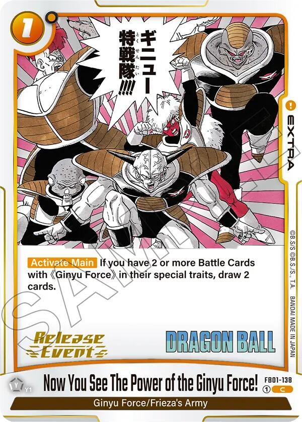 Now You See The Power of the Ginyu Force!, Manga Booster 02 Release Event Cards FB01-138