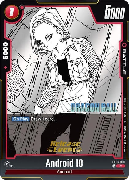 Android 18 - FB06-013, Manga Booster 02 Release Event Cards FB06-013