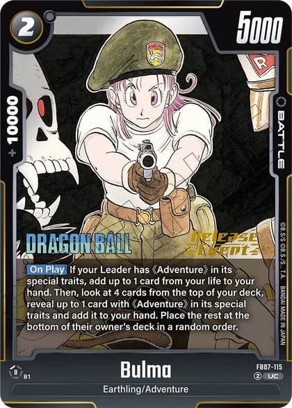 Bulma - FB07-115, Manga Booster 02 Release Event Cards FB07-115