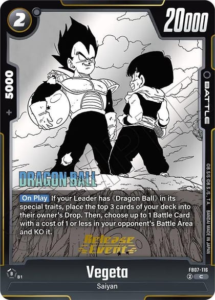 Vegeta - FB07-116, Manga Booster 02 Release Event Cards FB07-116
