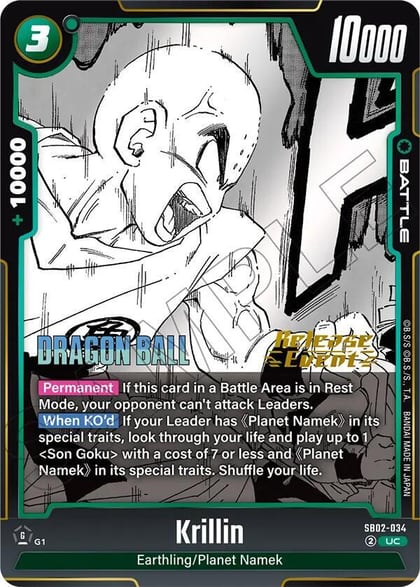 Krillin - SB02-034, Manga Booster 02 Release Event Cards SB02-034