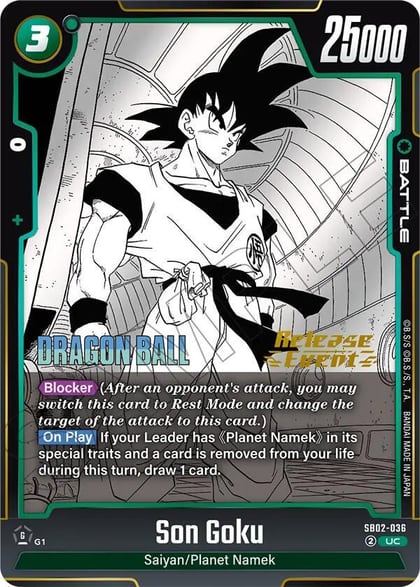 Son Goku - SB02-036, Manga Booster 02 Release Event Cards SB02-036