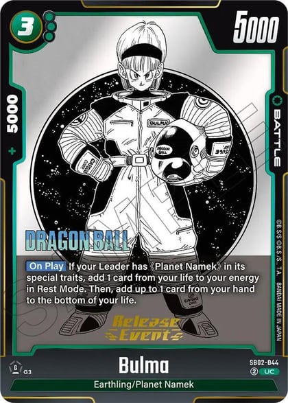 Bulma - SB02-044, Manga Booster 02 Release Event Cards SB02-044