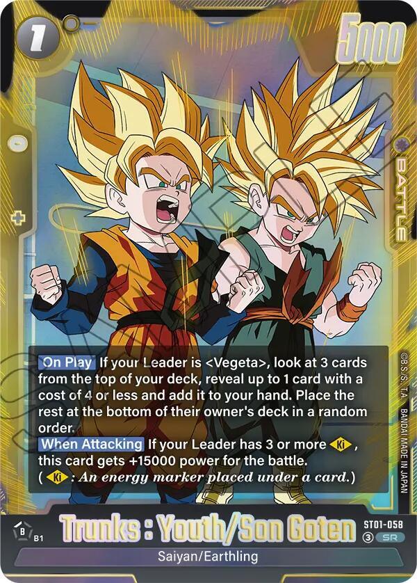Trunks : Youth/Son Goten, Story Booster 01 ST01-058