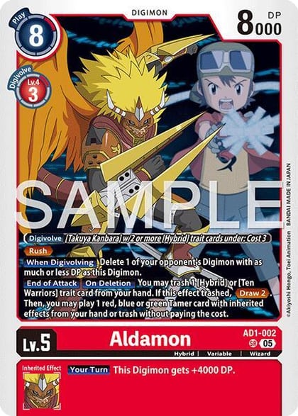 Aldamon, Advanced Booster Digimon Generation AD1-002 SR