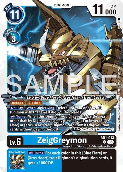 ZeigGreymon, Advanced Booster Digimon Generation AD1-013 R