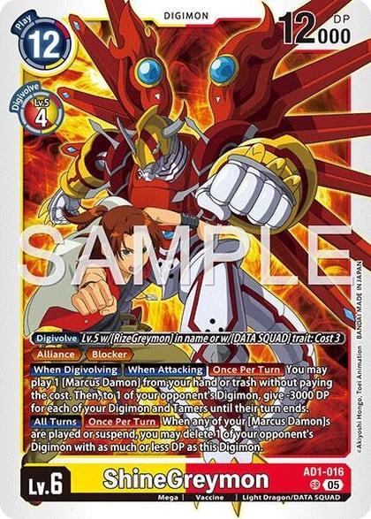 ShineGreymon - AD1-016, Advanced Booster Digimon Generation AD1-016 SR