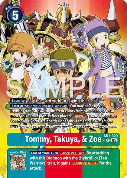 Tommy, Takuya, & Zoe (Alternate Art), Advanced Booster Digimon Generation AD1-020 R