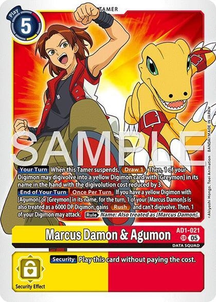 Marcus Damon & Agumon, Advanced Booster Digimon Generation AD1-021 SR