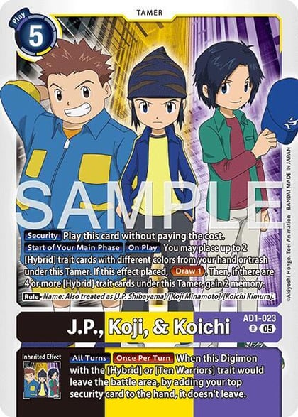 J.P., Koji, & Koichi, Advanced Booster Digimon Generation AD1-023 R