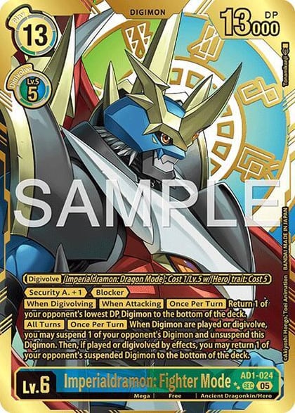 Imperialdramon: Fighter Mode - AD1-024 (Rare Pull), Advanced Booster Digimon Generation AD1-024 SEC