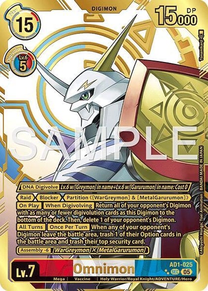 Omnimon - AD1-025 (Rare Pull), Advanced Booster Digimon Generation AD1-025 SEC