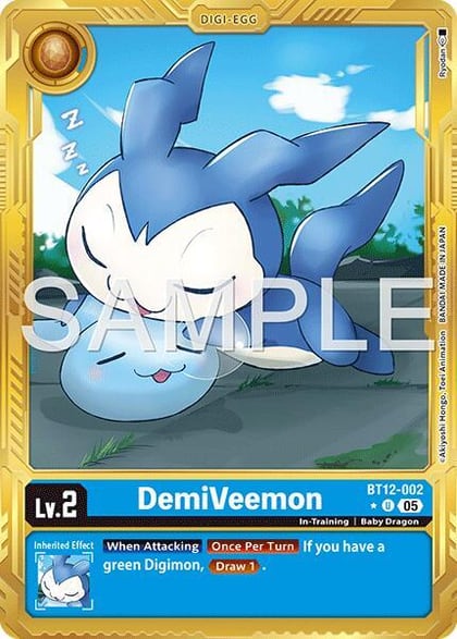 DemiVeemon - BT12-002 (Gold Border), Advanced Booster Digimon Generation BT12-002 U