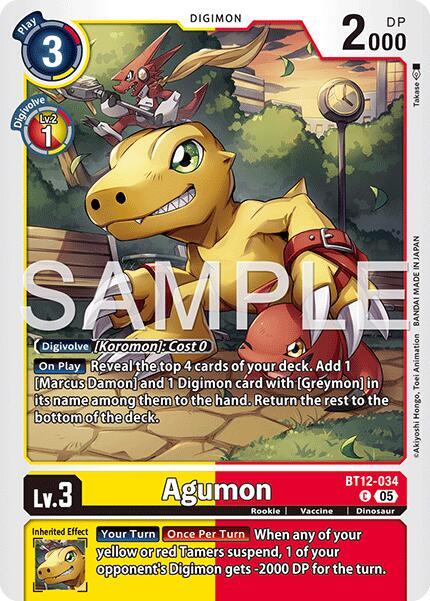 Agumon - BT12-034 (Reprint), Advanced Booster Digimon Generation BT12-034 C