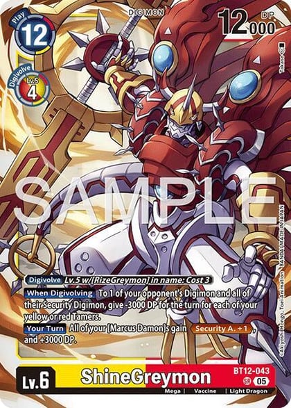 ShineGreymon - BT12-043 (Reprint), Advanced Booster Digimon Generation BT12-043 SR