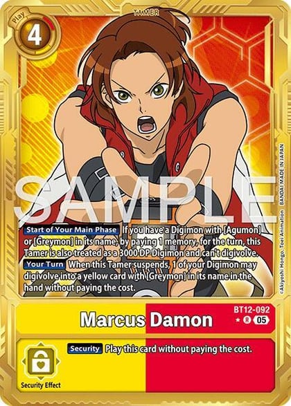 Marcus Damon - BT12-092 (Gold Border), Advanced Booster Digimon Generation BT12-092 R