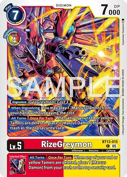 RizeGreymon - BT13-015 (Reprint), Advanced Booster Digimon Generation BT13-015 C