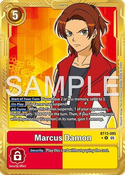 Marcus Damon - BT13-095 (Gold Border), Advanced Booster Digimon Generation BT13-095 R