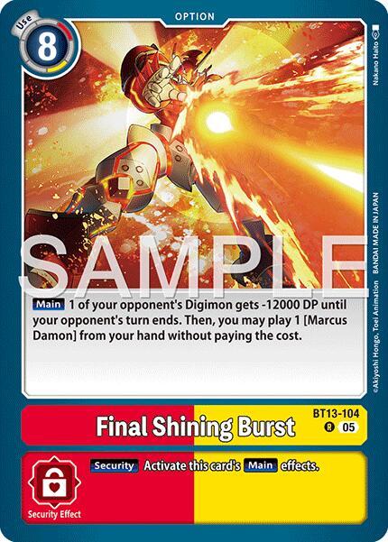 Final Shining Burst (Reprint), Advanced Booster Digimon Generation BT13-104 R