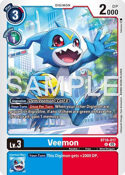 Veemon - BT16-017 (Reprint), Advanced Booster Digimon Generation BT16-017 U