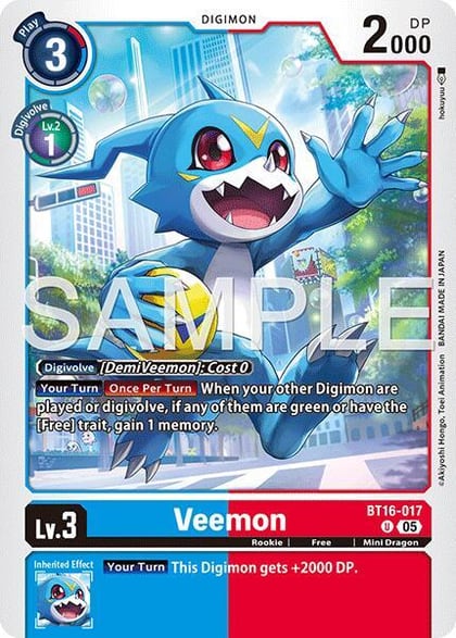 Veemon - BT16-017 (Reprint), Advanced Booster Digimon Generation BT16-017 U