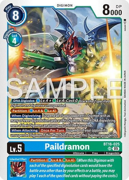 Paildramon - BT16-025 (Reprint), Advanced Booster Digimon Generation BT16-025 SR